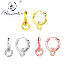 Slovecabin-pendientes de plata de ley 925 para mujer, joyería de gota redonda doble de alta calidad para fiesta, colgante de giro circular, joyería 2024 - compra barato