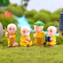 4Pcs/Set Zen Study The Little Monk Car Decoration Miniature Craft Home Desktop Ornament Fairy Garden Decoration Figurine 2024 - buy cheap