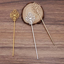 10 Pieces/Lot Copper Filigree Flower Hair Sticks Palace Hairwear Hair Forks Chinese Tiara DIY Jewelry Findings 2024 - buy cheap