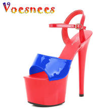 Voesnees Women Sandals Sexy Show Platform Striper High Heels Fashion Shoes 13 15 17 CM Girls Shoe for Party Club Pole Dance Shoe 2024 - buy cheap