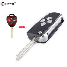 KEYYOU 4 Button Modified Flip Folding Car Remote Key Fob Case For Toyota Camry Avalon Camry Matrix RAV4 TOY43 Blade Key Shell 2024 - buy cheap