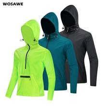 Велосипедные куртки WOSAWE с капюшоном, приталенные, с карманами для хранения спереди и сзади, защита от дождя, для горных велосипедов, ветровка для женщин и мужчин 2024 - купить недорого