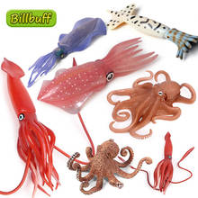 Figuras de acción de animales del océano para niños, juguete educativo de simulación de calamar, pez vela, juguete cognitivo en miniatura, regalo 2024 - compra barato