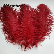 50 Pcs 50-55CM Burgundy Dyed Ostrich Feathers DIY Jewelry Crafts Making Wedding Christmas Party Accessories Wedding Decorations 2024 - buy cheap