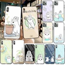 Capa de celular fofa de coelho, capa de vidro temperado fofa para iphone 11 pro xr xs max 8x7 6s 6 plus se 2020 2024 - compre barato