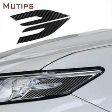 Mutips Car Front Headlight Eye Edge Cover Carbon Fiber Sticker Trim Decoration Accessories Styling For Toyota Camry 2018 2019 2024 - buy cheap