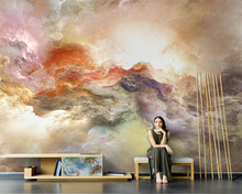 Beibehand-papel de parede modernas estampadas com pintura a óleo abstrata, para sala de estar, sofá, plano de fundo, papel de parede 2024 - compre barato