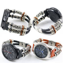 Correa de cuero genuino para Samsung Gear S3 Frontier Classic Galaxy Watch, repuesto de pulsera Vintage de 46mm, 22mm 2024 - compra barato