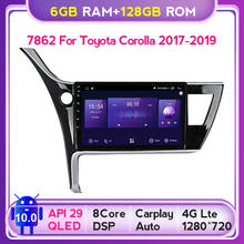 Sistema multimídia automotivo, reprodutor com android 10, 6 gb de ram, 128 gb de rom, rádio, gravador, dvd, navegação gps, para toyota corolla 2017, 2018, 2019 2024 - compre barato