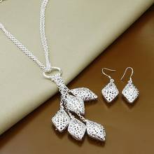 Fashion Jewelry Sets 925 Sterling Silver Classic Geometry Necklace Earrings Set Women Men New 2019 2024 - buy cheap