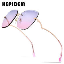 HEPIDEM-gafas de sol sin montura de gran tamaño para mujer, anteojos de sol femeninos de marca de lujo, a la moda, polígonos, con lente de nailon, 2020 gm 2024 - compra barato