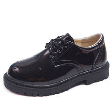Черные кожаные туфли унисекс для детей; Школьная обувь для мальчиков; Детские модельные туфли для студентов; Танцевальная Свадебная обувь; Черная детская обувь; От 4 до 15 лет 2024 - купить недорого