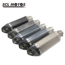 SCL MOTOS Universal  51mm Stainless Steel Motorcycle Exhaust Muffler Pipe Escape Moto Scooter Motorbike Pipe AK With DB killer 2024 - buy cheap