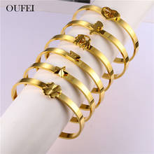 OUFEI Stainless Steel Jewelry Woman Charms Metal Bracelet For Women Heart Bracelets Bangles Fashion Jewelry Accessories 2024 - buy cheap