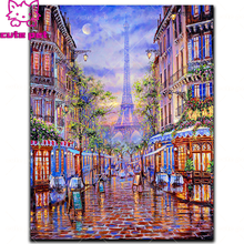 5d pintura diamante paris torre rua broca redonda mosaico diy artesanal presente do ano novo bordado padrão decoração grande 2024 - compre barato