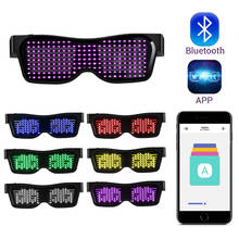 Óculos mágicos com led para halloween e festas, com bluetooth 5.0, proteção luminosa, controle por aplicativo, carregamento usb, faça você mesmo, presente de flash rápido 2024 - compre barato