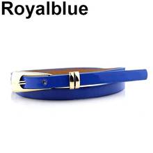 Women's Fashion Candy Color Faux Leather Buckle Skinny Belt Thin Waistband Sash Stylish and practical 2024 - buy cheap