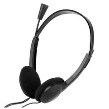 Fones de ouvido 3.5mm com fio, headset estéreo portátil com redução de ruído e microfone ajustável para computador, laptop e desktop 2024 - compre barato