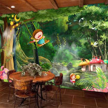 Milofi papel de parede grande personalizado mural fantasia floresta fantasia floresta quarto infantil sala de fundo pintura de parede 2024 - compre barato