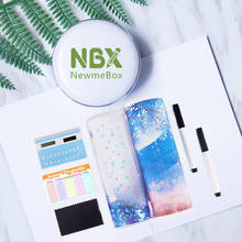 NBX Stand Up Pencil Case Transparent Pencil Box School Supplies For Teenage Girl Kawaii Pencilcase Purple Sakura Quicksand Clear 2024 - buy cheap