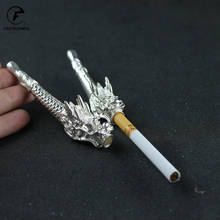 Cachimbo para cigarros portátil estampado, tubo de cobre tipo tubo de dragão para tabaco acessórios para fumar em cobre ou níquel 2024 - compre barato