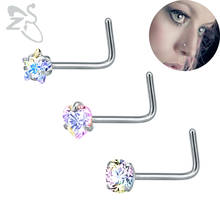 Multicolor Rhinestone Nose Rings Bar Piercing Nez Surgical Steel Crystal Hooks Nostril Piercing Nose Studs Pin Women Jewellry 2024 - buy cheap