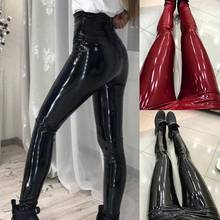 Black Sexy Leather Pants Women High Waist Skinny Push Up Leggings Sexy Elastic Trousers Stretch Leggings 2024 - buy cheap