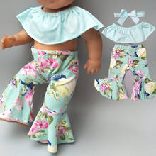 Ropa de muñeca para bebé recién nacido de 43cm ropa de muñeca pantalones largos para muñeca de 18 pulgadas ropa de moda de muñeca accesorio de muñeca de banda para la cabeza 2024 - compra barato