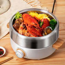 220V Household Electric Hotpot Cooker Multifunctional Stainless Steel Frying Cooking Steaming Pot EU/UK/AU/US Plug 2024 - buy cheap
