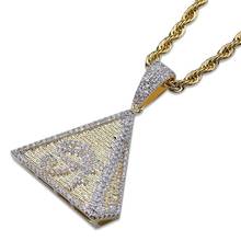 Ожерелье позолоченное в стиле хип-хоп, украшение с кулоном в виде пирамиды глаз хора из египетского пирамиды, микрозакрепка циркония, ювелирное изделие 2024 - купить недорого