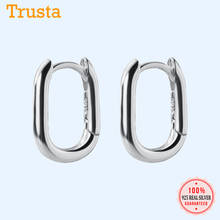 Trustdavis 925 Sterling Silver Hoop Geometric Ear Cuff Clip Earrings For Women Without Piercing Fashion Earings Jewelry DA421 2024 - buy cheap
