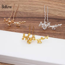 BoYuTe New Arrive (10 Pieces/Lot) Metal Alloy 47MM Flower Hair Stick Diy Hand Made Retro Palace Hair Jewelry Accessories 2024 - buy cheap