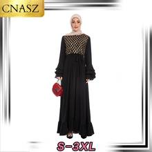 2020 Новая мода арабский Ближний Восток Дубай женская исламская Турция с длинным рукавом блесток вышивка шифон шить Туника 2024 - купить недорого
