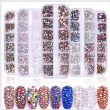 All colors Glass Crystal AB Rhinestones Non Hot Fix FlatBack Strass Fabric Garment 3D Nail Art Rhinestones Decorations 1440pcs 2024 - buy cheap