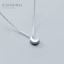 Colusiwei marca novo 925 prata esterlina minúsculo mini doce adorável lua pingente para mulheres link corrente colar jóias finas bijoux 2024 - compre barato