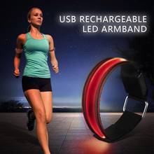 LED Armband Adjustable Wristband Reflective Flashing Strips Ankle Glow Bracelet Safety Light for Night Jogging Walking Biking 2024 - buy cheap