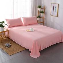 2020 New Bedding Sheet Home textile Printing Solid Color Flat Sheets Bed Sheet Bedding Linen for King Queen Size For Summer 2024 - buy cheap