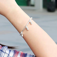 Design popular 925 prata legítima cor punk pulseira aberta pulseira para mulheres joias estilosas bebê pulseira de prata 2024 - compre barato