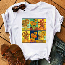 Sunflower Printed Tshirt Van Gogh Art Tee Shirts Fashion Women Tops Tee Harajuku T-shirts Female  Tee Clothes Camiseta Femina 2024 - buy cheap