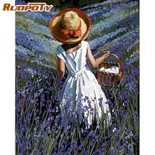 RUOPOTY Framed Oil Painting By Numbers Little Girl In Grass Scenery Picture By Number HandPainted Home Wall Decoration Artcraft 2024 - buy cheap