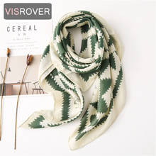 VISROVER-bufanda cuadrada de viscosa para verano, chales verdes a la moda, Hijab con letras, regalo, 2021 2024 - compra barato