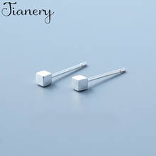 JIANERY-Pendientes de cubo de Color plata auténtica para mujer, joyas de boda, joyería con estilo, Pendientes 2024 - compra barato