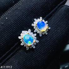 KJJEAXCMY fine jewelry natural opal 925 sterling silver women earrings new Ear Studs support test popular 2024 - buy cheap