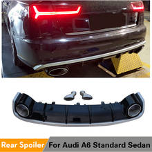 Carro dos pp amortecedor traseiro difusor spoiler para audi a6 sedan padrão 4 porta 2016 - 2018 pára-choques guarda não para rs6 2024 - compre barato