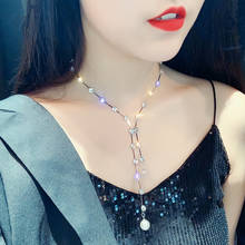 Rhinestone Necklaces for women simple choker Pendants Pearl crystal Shining Office career Jewelry for women Neck 2020 new 2024 - buy cheap