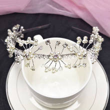 White Pearl Crystal Bride Hair Accessories Wedding Crown Headband Hair Band Bride Wedding Headdress Jewelry 2024 - buy cheap