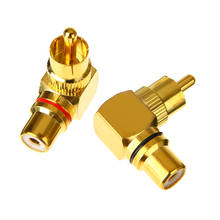 Adaptador de Audio macho a hembra chapado en oro, adaptador de enchufe de conector RCA de ángulo recto de 90 grados, convertidor de enchufes RCA AV, 10 Uds. 2024 - compra barato