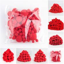 Red Pompom 8mm 10mm 15mm 20mm 25mm 30mm Pompon Balls for DIY Party Home Wedding Decor Garment Sewing Kid Toy Crafts Supplies 20g 2024 - buy cheap