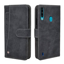 Luxury Wallet Case For ZTE Blade A7 2020 Case 6.09" Fingerprint Vintage Flip Leather TPU Business Silicone Cover Card Slots 2024 - buy cheap