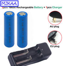MJKAA 2 шт 18650 2200mAh 3,7 V литиевая аккумуляторная батарея + зарядное устройство EU AU вилка универсальные литий-ионные зарядные устройства 2024 - купить недорого